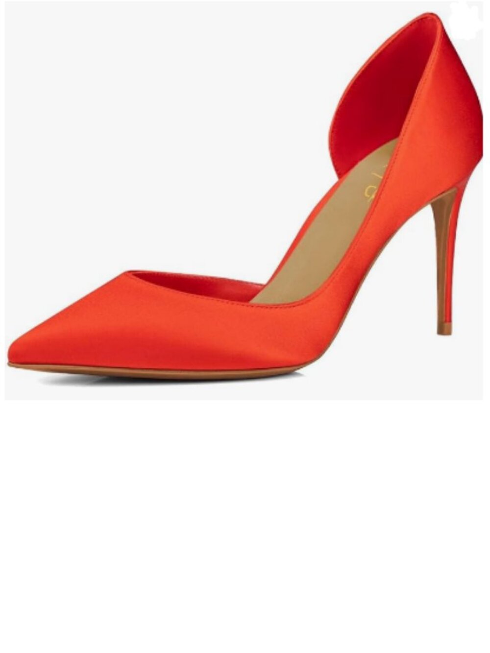 XYD Reddish Orange D'Orsay High Heels Comfort Slip-on Pointed Toe Sexy Pumps